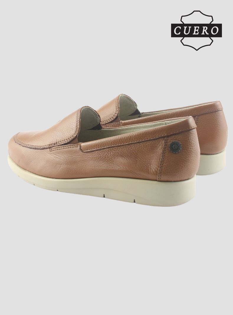 Mocasin de Cuero Chalada Mujer Cira-1 Camel Casual-6