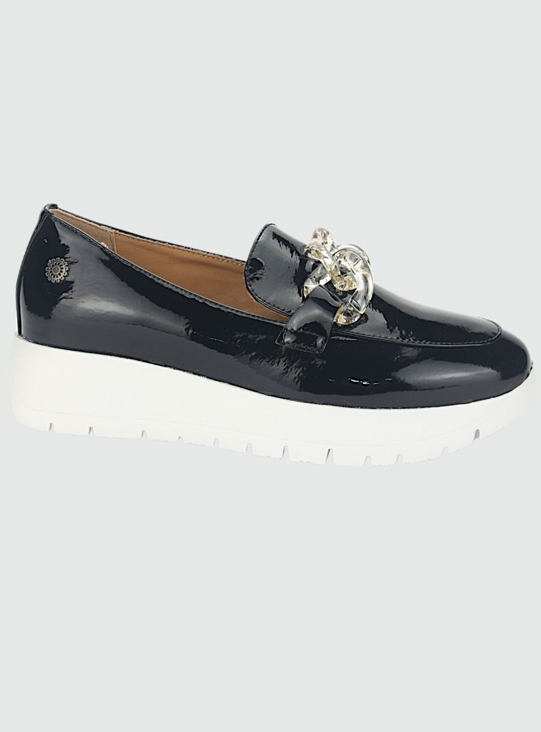 Mocasin Chalada Mujer Wonder-1 Negro Blanco Casual-0