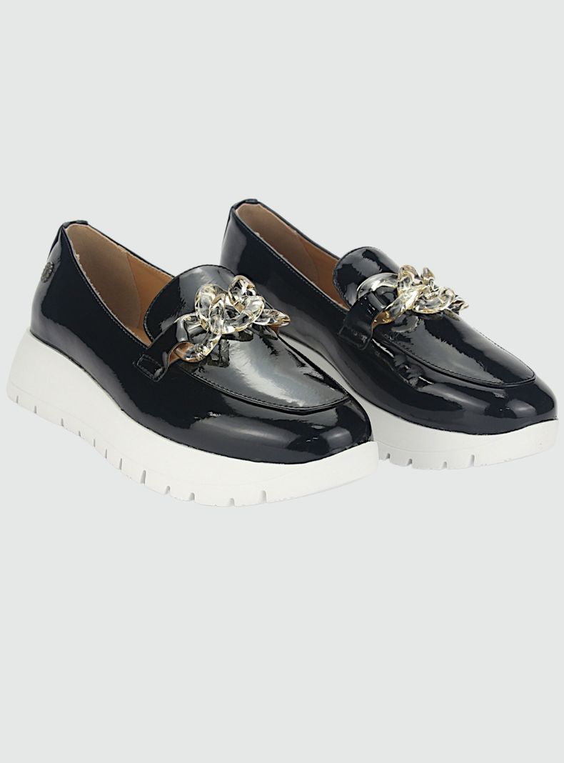 Mocasin Chalada Mujer Wonder-1 Negro Blanco Casual-4