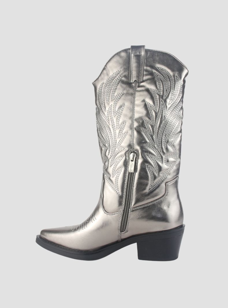 Bota Chalada Mujer West-22 Plateado Casual-1