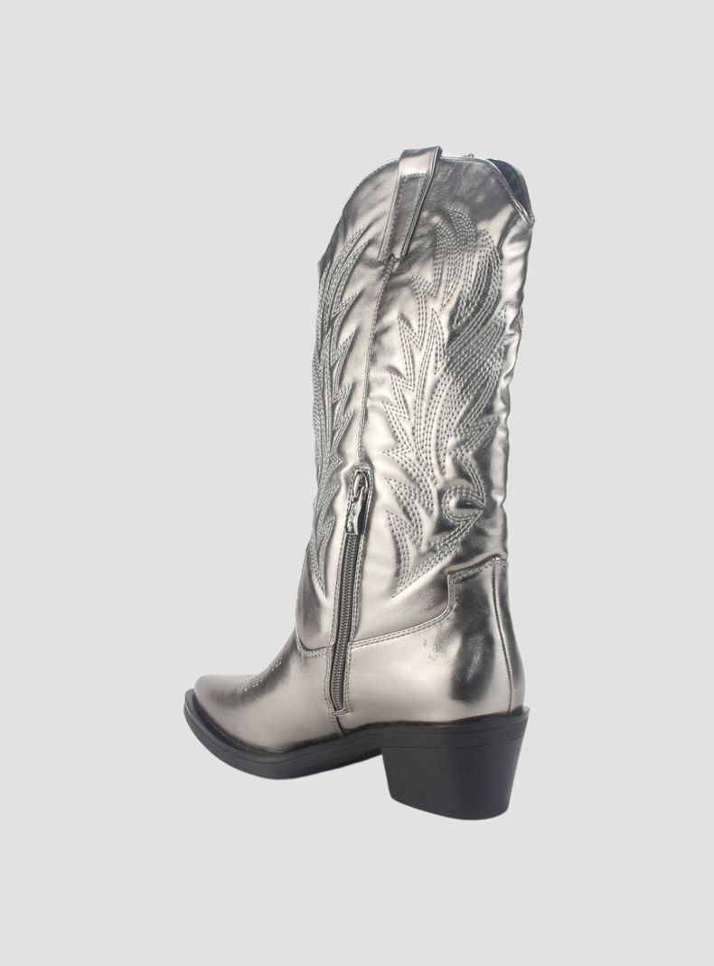 Bota Chalada Mujer West-22 Plateado Casual-3