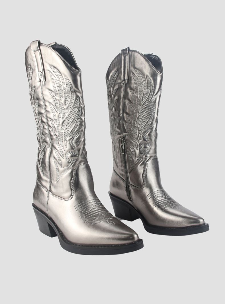 Bota Chalada Mujer West-22 Plateado Casual-4