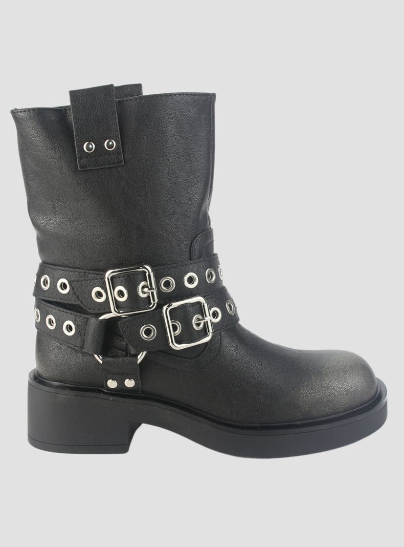 Botin Chalada Mujer Biker-5 Negro Casual-0
