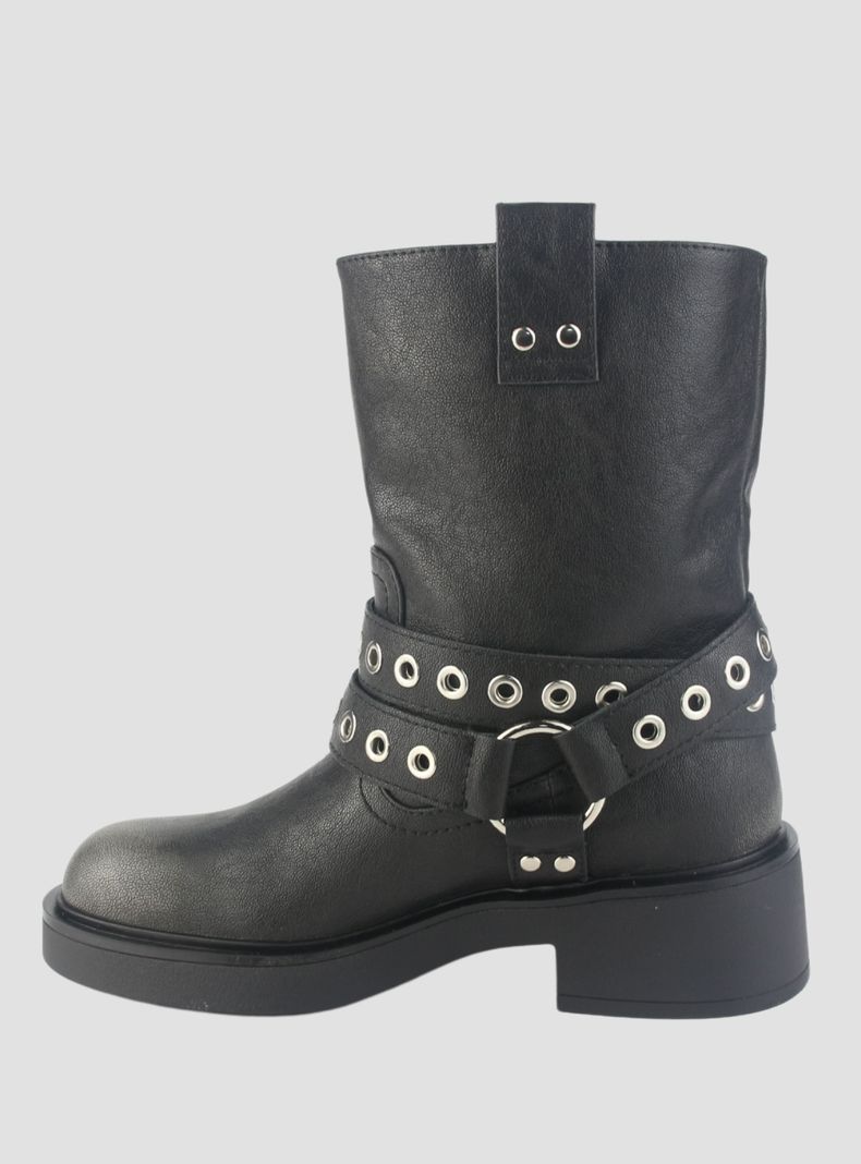 Botin Chalada Mujer Biker-5 Negro Casual-1