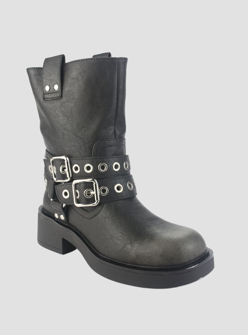 Botin Chalada Mujer Biker-5 Negro Casual-2