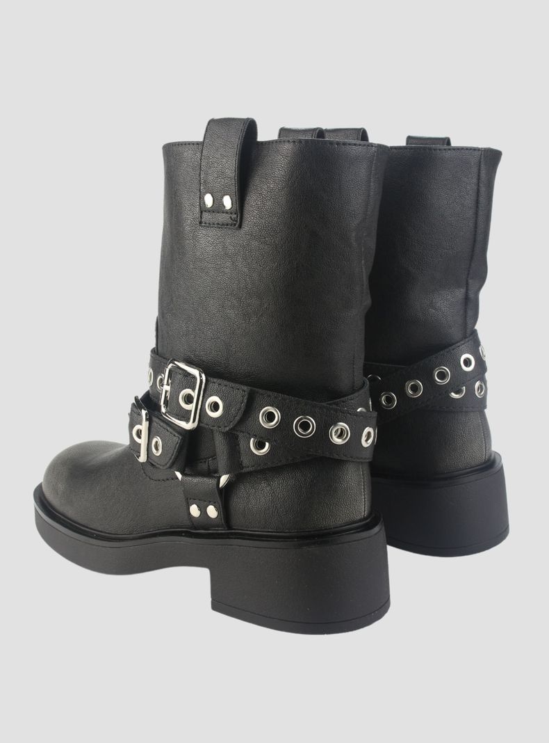 Botin Chalada Mujer Biker-5 Negro Casual-5