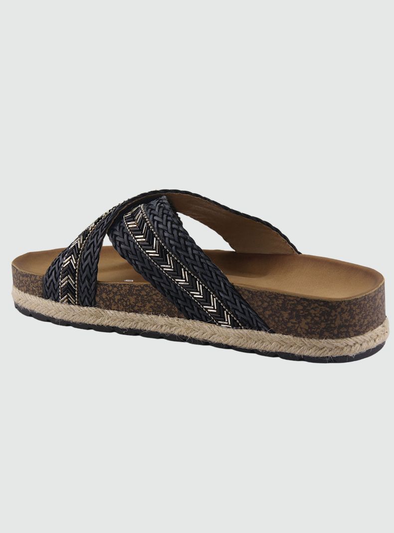 Sandalia Chalada Mujer Lila-10 Negro Plataforma-1
