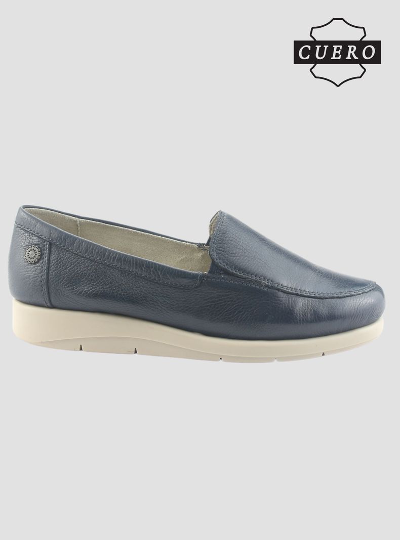 Mocasin de Cuero Chalada Mujer Cira-1 Azul Casual-1