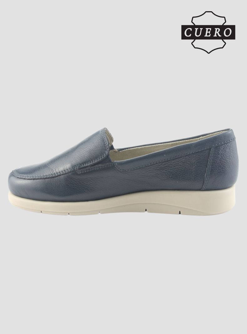 Mocasin de Cuero Chalada Mujer Cira-1 Azul Casual-2