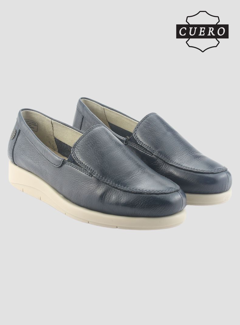 Mocasin de Cuero Chalada Mujer Cira-1 Azul Casual-3