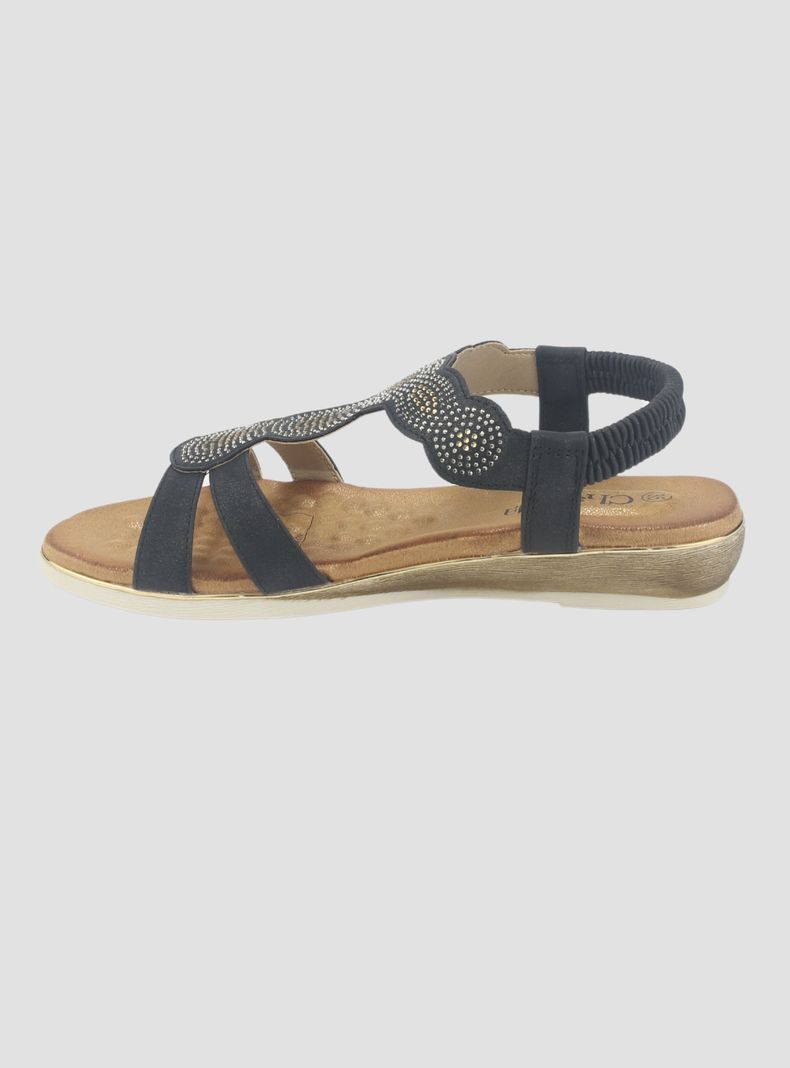 Sandalia Chalada Mujer Alka-1 Negro Plano-1