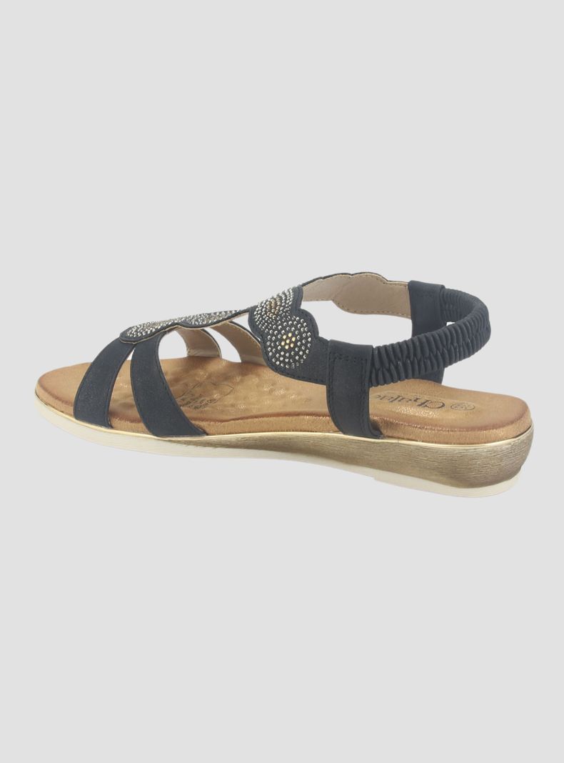Sandalia Chalada Mujer Alka-1 Negro Plano-3