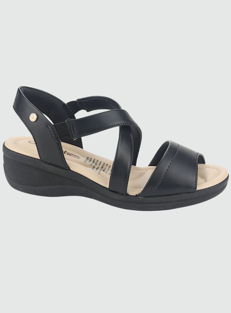 Sandalia Comfortflex Mujer 2388404 Negro Casual-0