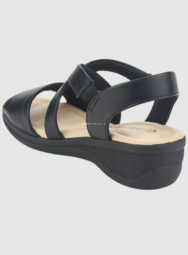 Sandalia Comfortflex Mujer 2388404 Negro Casual-3