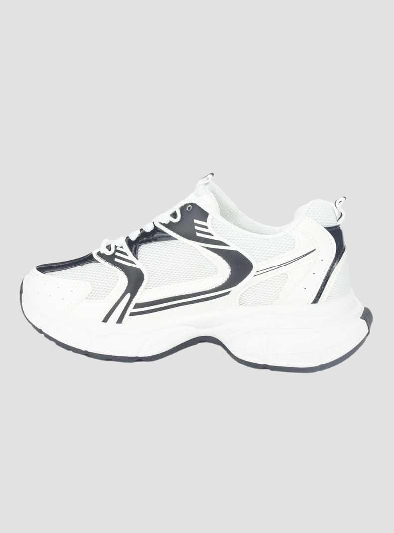 Zapatilla Chalada Mujer New-5 Blanco Negro Urbano-1