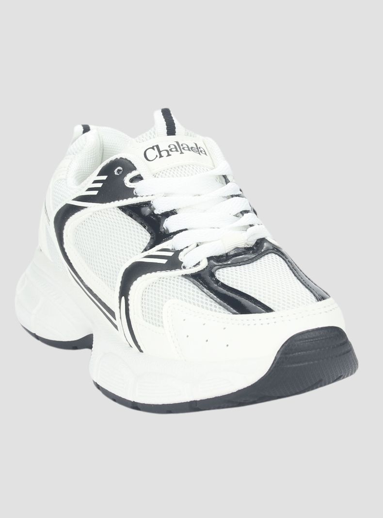 Zapatilla Chalada Mujer New-5 Blanco Negro Urbano-2
