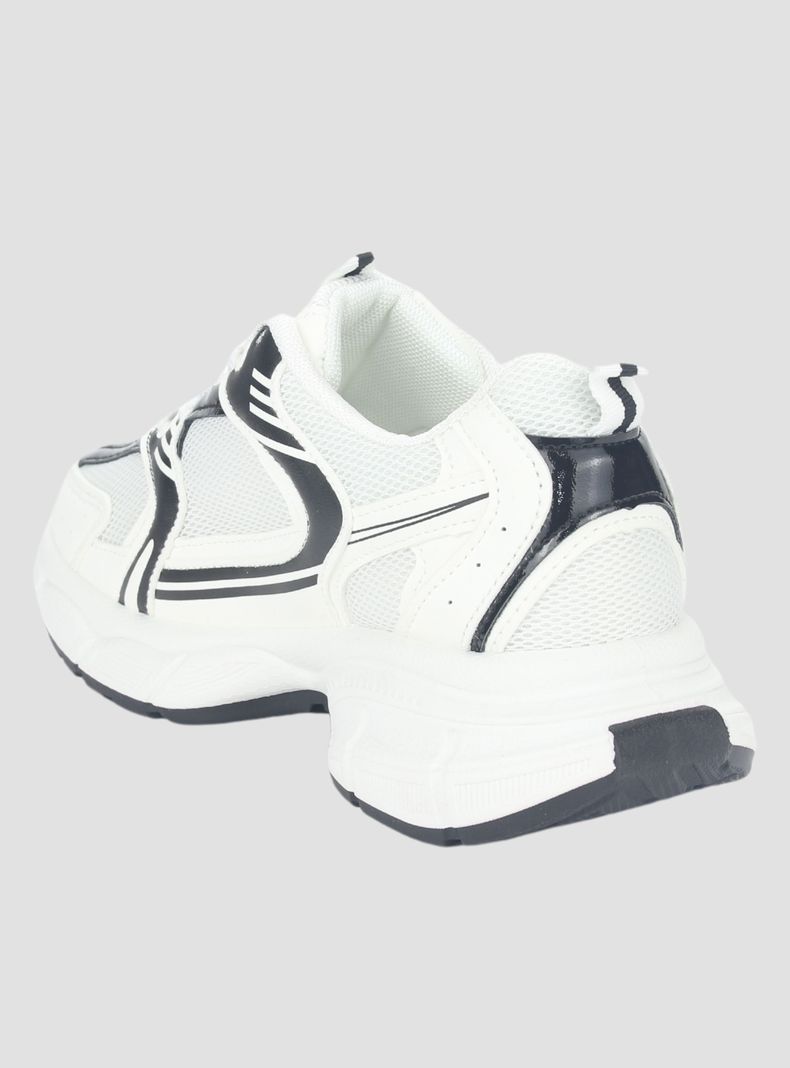 Zapatilla Chalada Mujer New-5 Blanco Negro Urbano-3