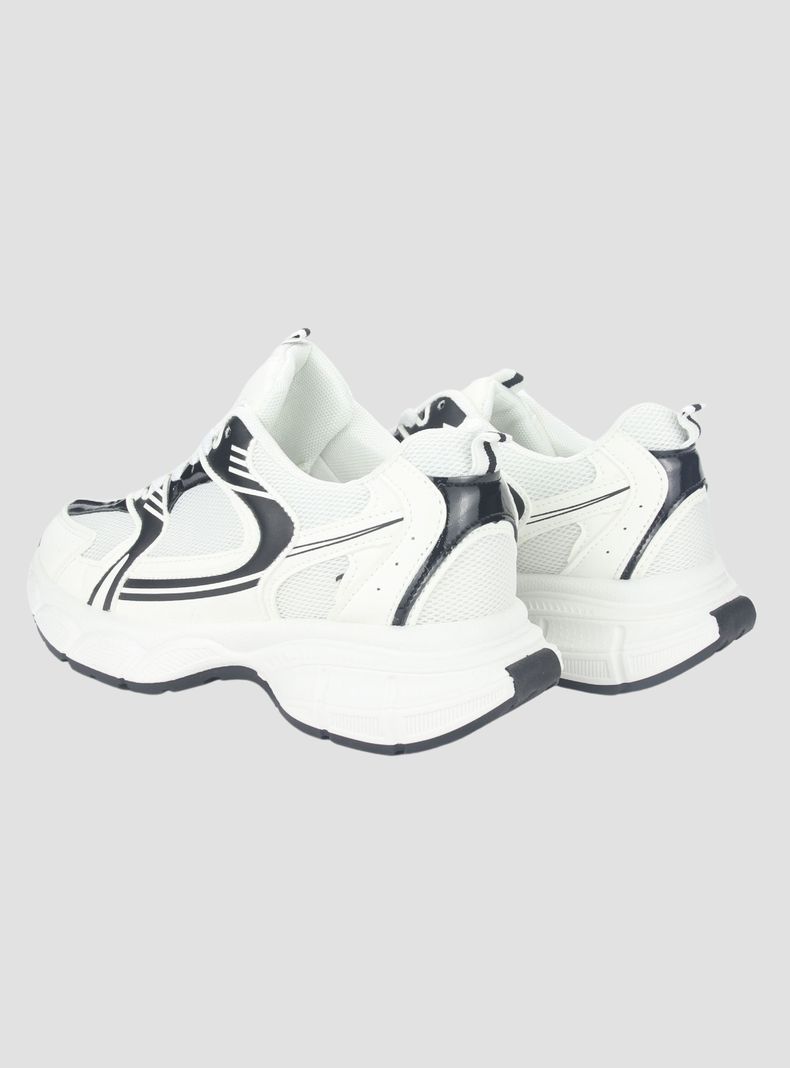 Zapatilla Chalada Mujer New-5 Blanco Negro Urbano-4