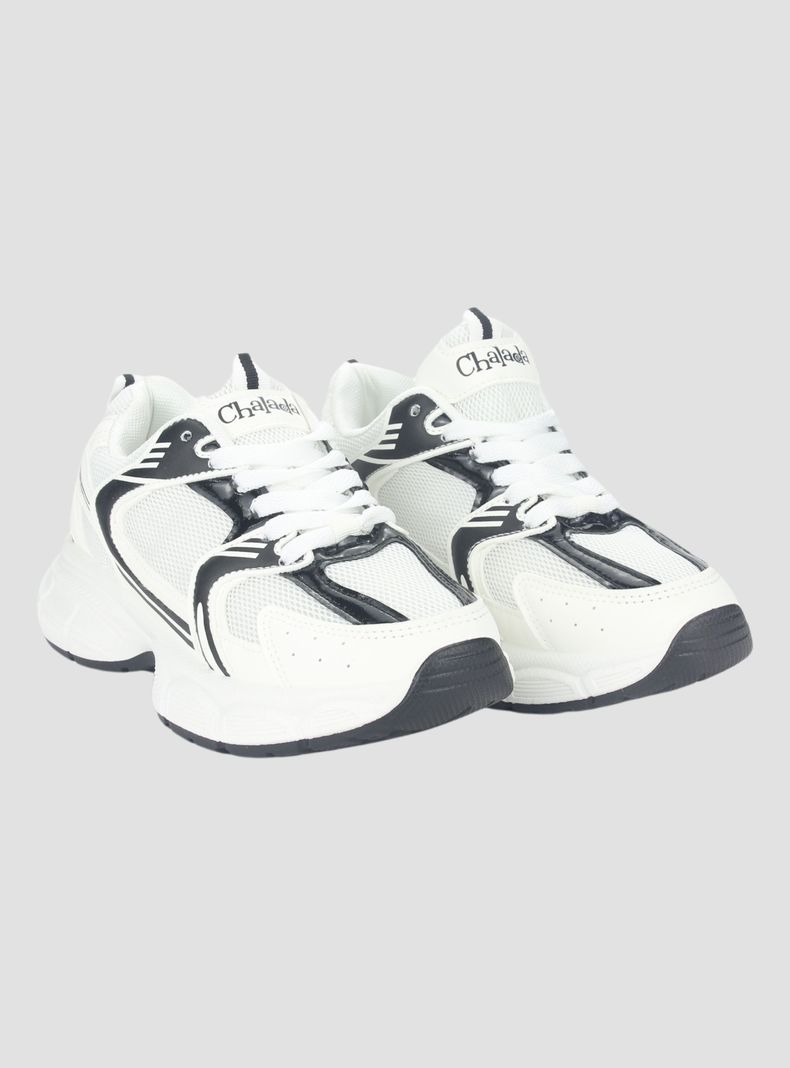 Zapatilla Chalada Mujer New-5 Blanco Negro Urbano-5