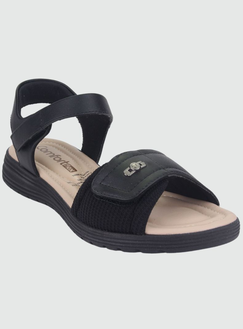 Sandalia Comfortflex Mujer 2251403 Negro Moda-2