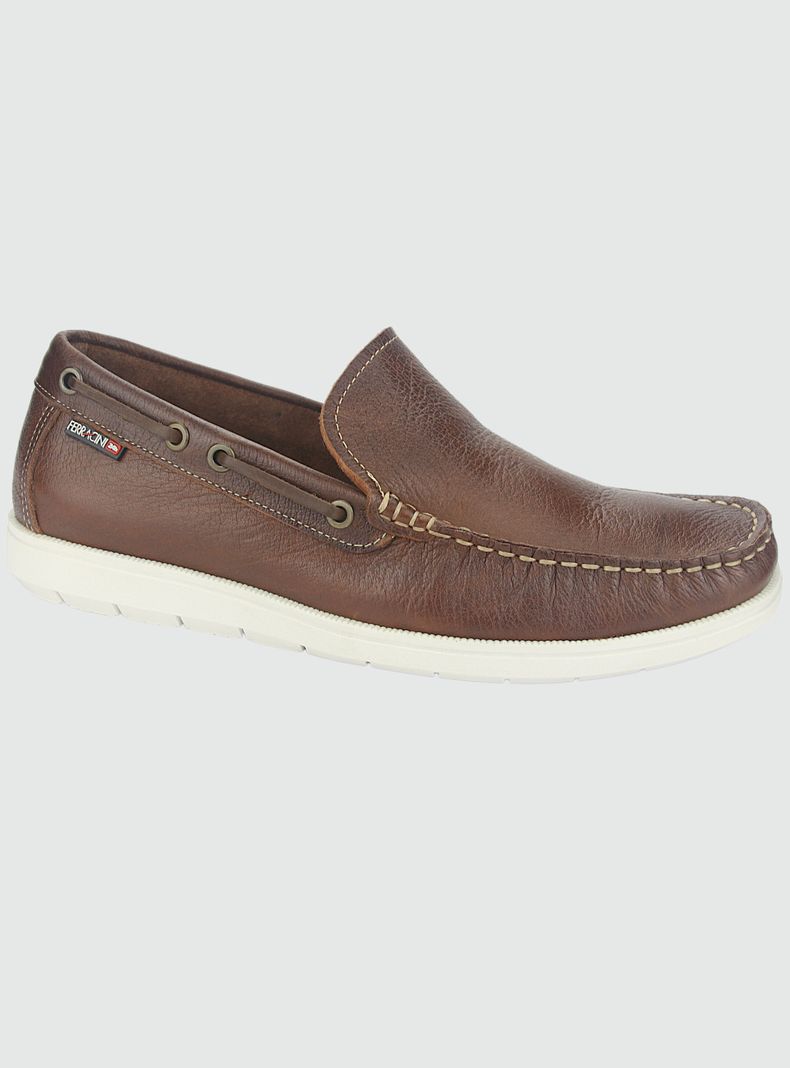 Mocasin Ferracini Euro Hombre 4951 D Café Casual-0