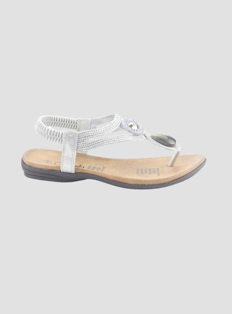 Sandalia Chalada Mujer Anatomic78 Plateado Casual-0