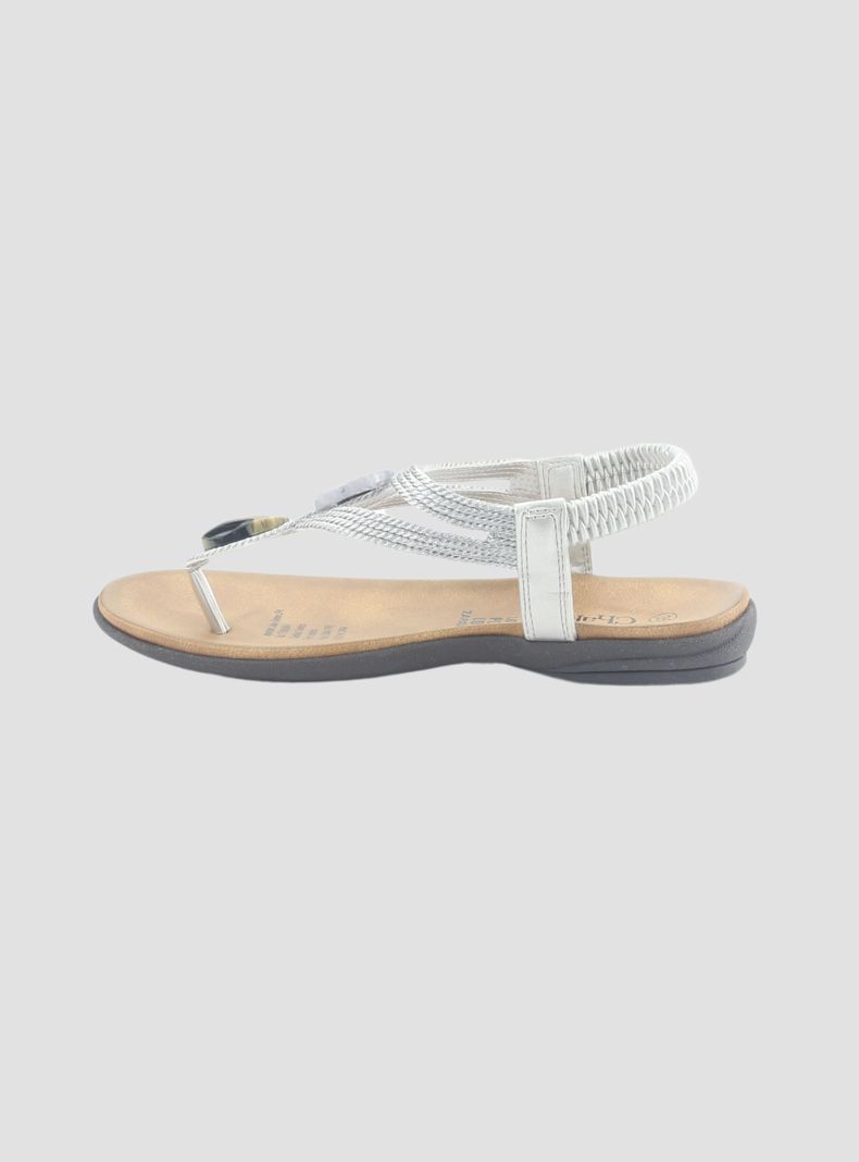 Sandalia Chalada Mujer Anatomic78 Plateado Casual-1