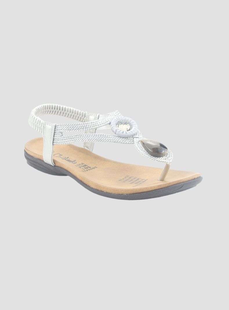 Sandalia Chalada Mujer Anatomic78 Plateado Casual-2