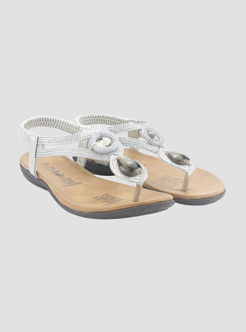 Sandalia Chalada Mujer Anatomic78 Plateado Casual-4