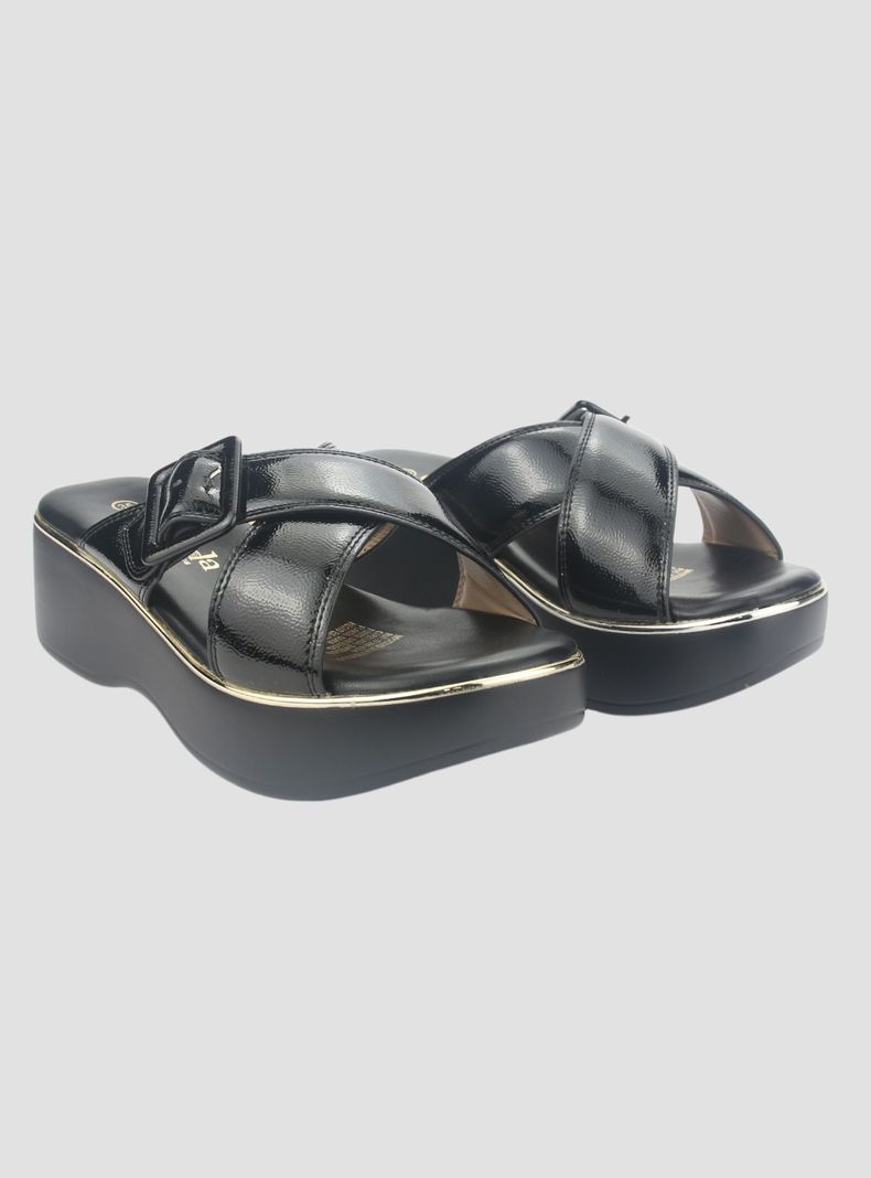 Sandalia Chalada Mujer Tota-53 Negro Plataforma-4