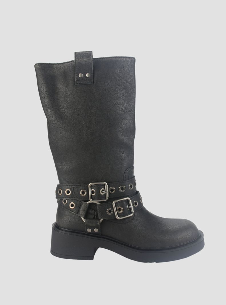 Botin Chalada Mujer Biker-6 Negro Casual-0