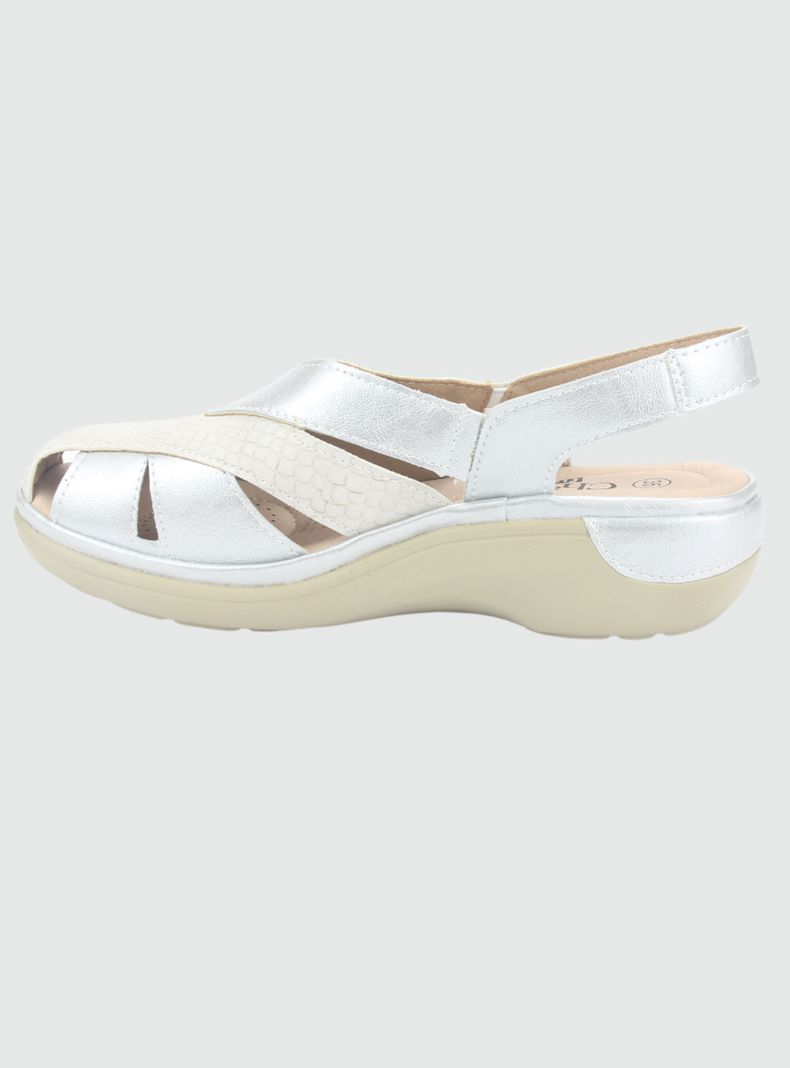 Sandalia Chalada Mujer Mestico-1 Plateado Casual-1