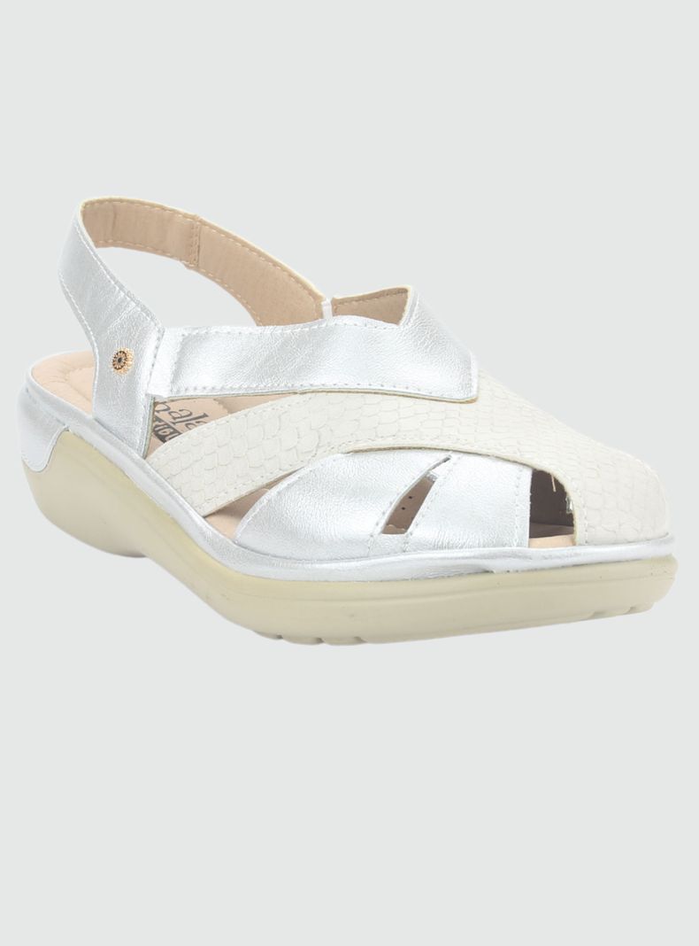 Sandalia Chalada Mujer Mestico-1 Plateado Casual-2