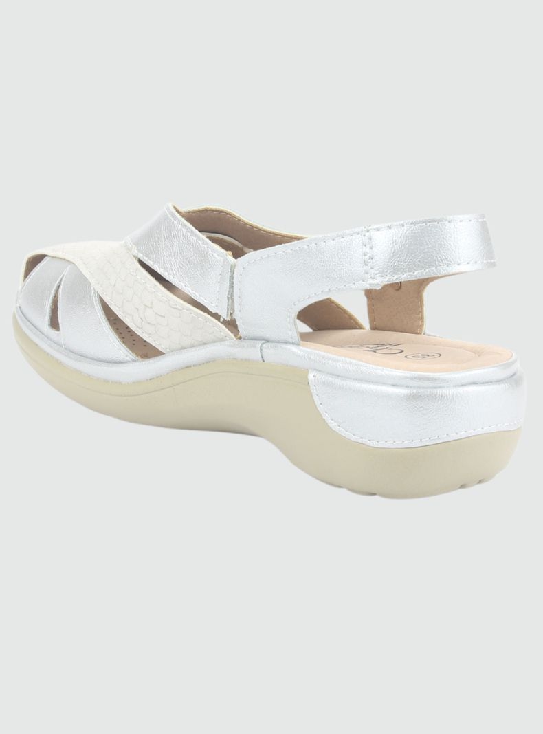Sandalia Chalada Mujer Mestico-1 Plateado Casual-3