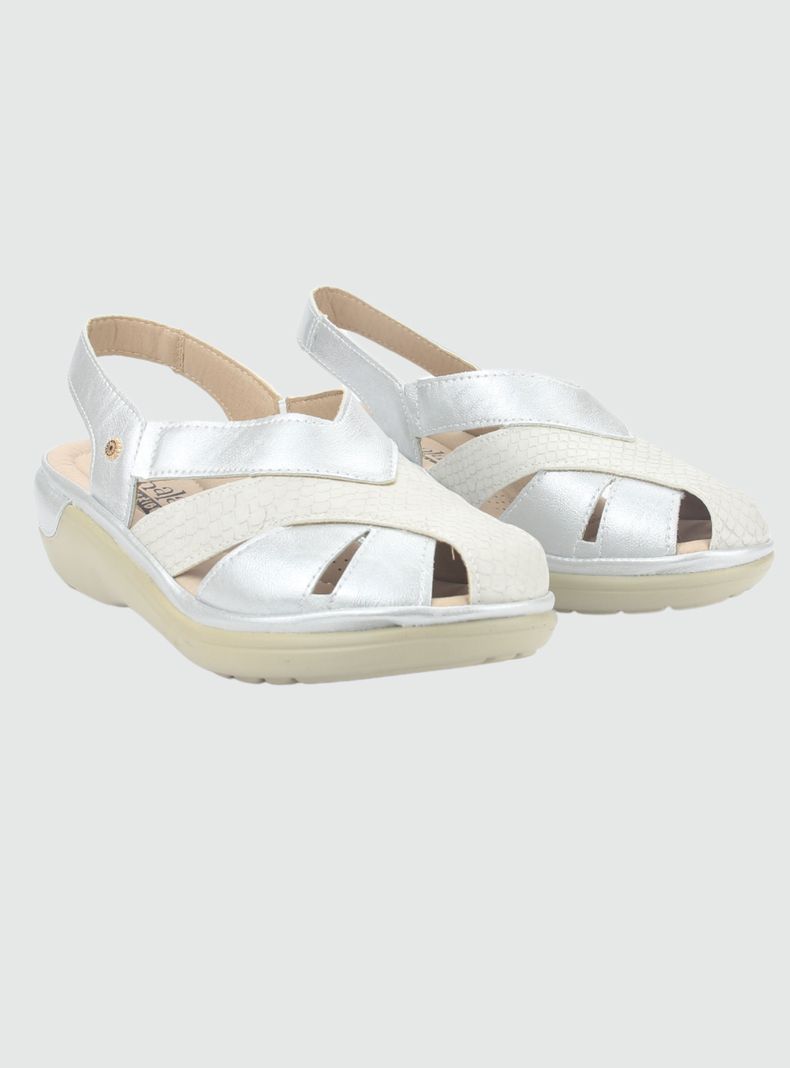 Sandalia Chalada Mujer Mestico-1 Plateado Casual-4