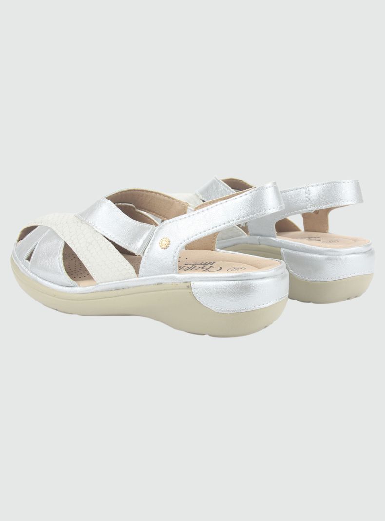 Sandalia Chalada Mujer Mestico-1 Plateado Casual-5