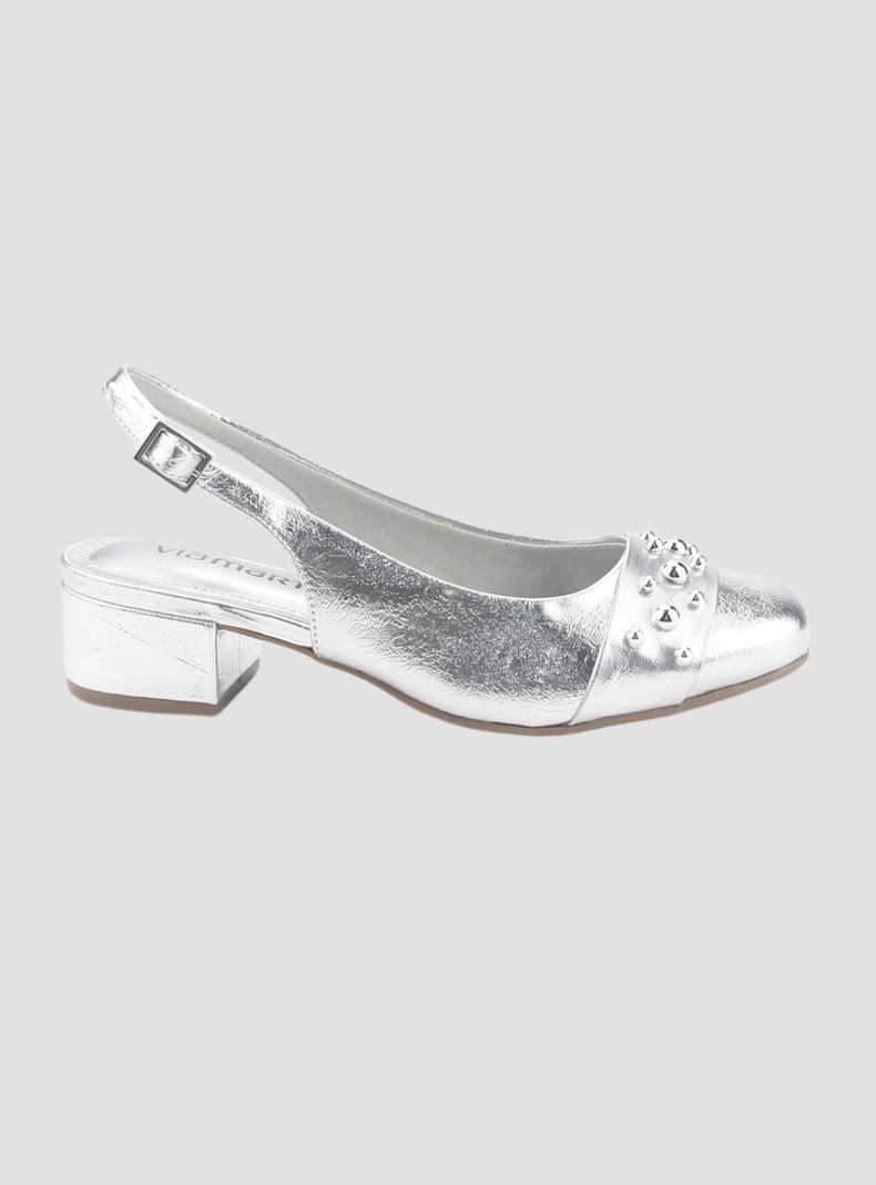 Zapato Via Marte Mujer 070-008-01 Plateado Casual-0