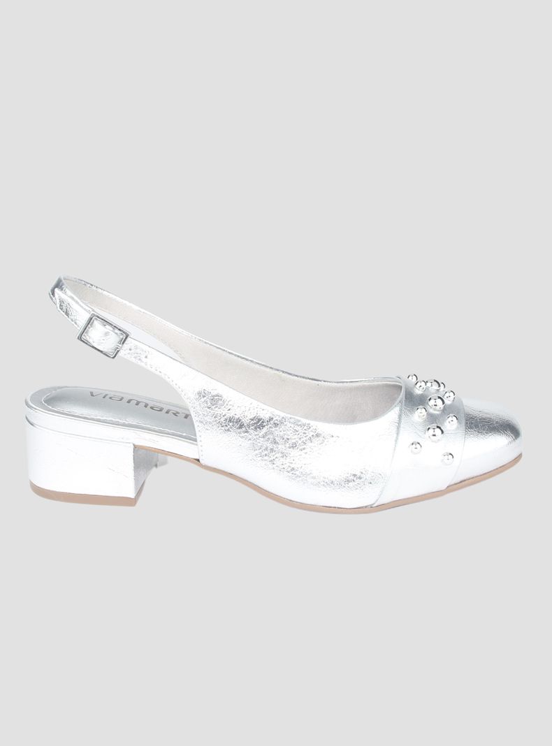 Zapato Via Marte Mujer 070-008-01 Plateado Casual-1