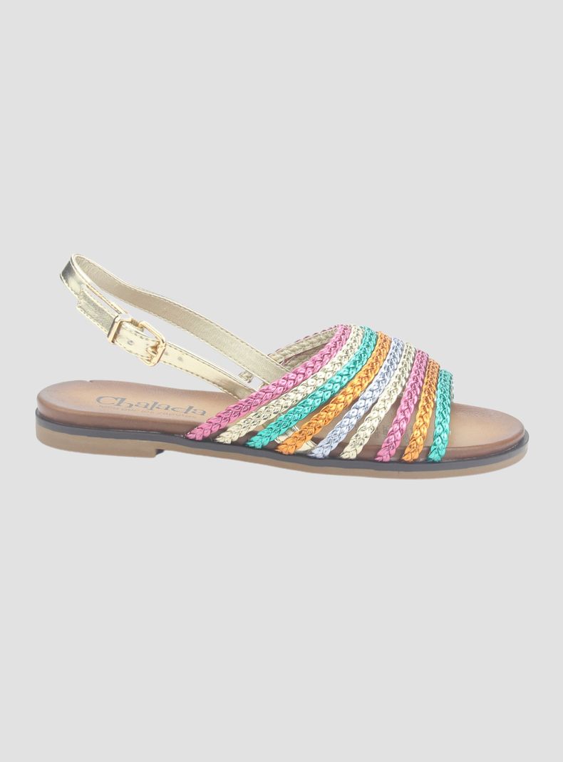 Sandalia Chalada Mujer Greca-61 Multi Plana-0