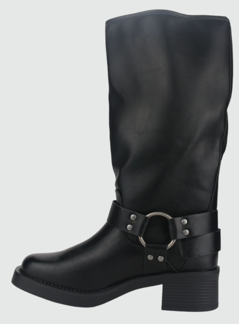 Bota Chalada Mujer Biker-2 Negro Casual-1