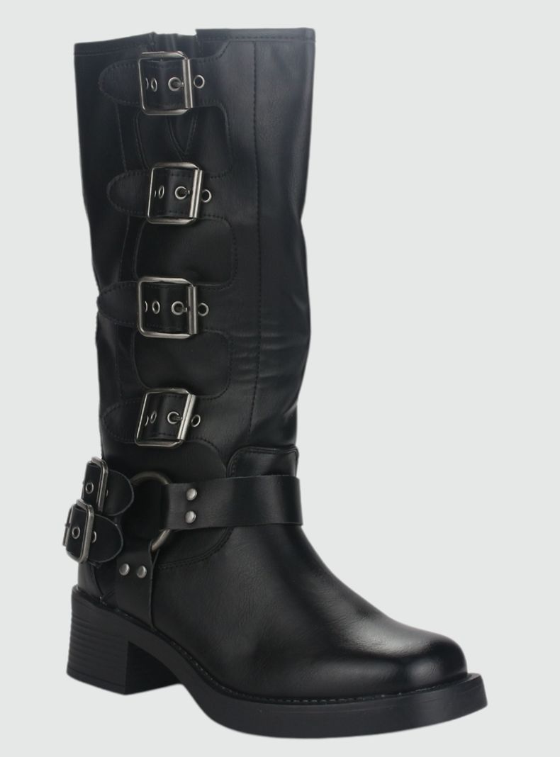 Bota Chalada Mujer Biker-2 Negro Casual-2