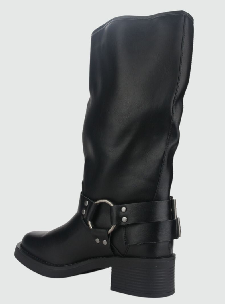 Bota Chalada Mujer Biker-2 Negro Casual-3