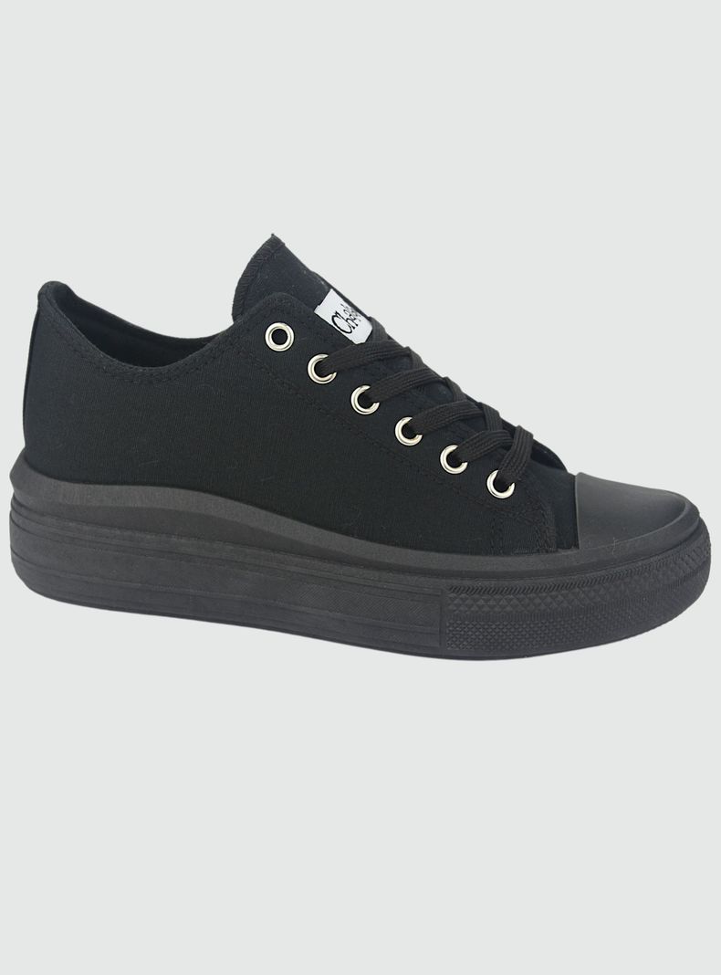 Zapatilla Chalada Mujer Clu-10 Negro Plataforma-0