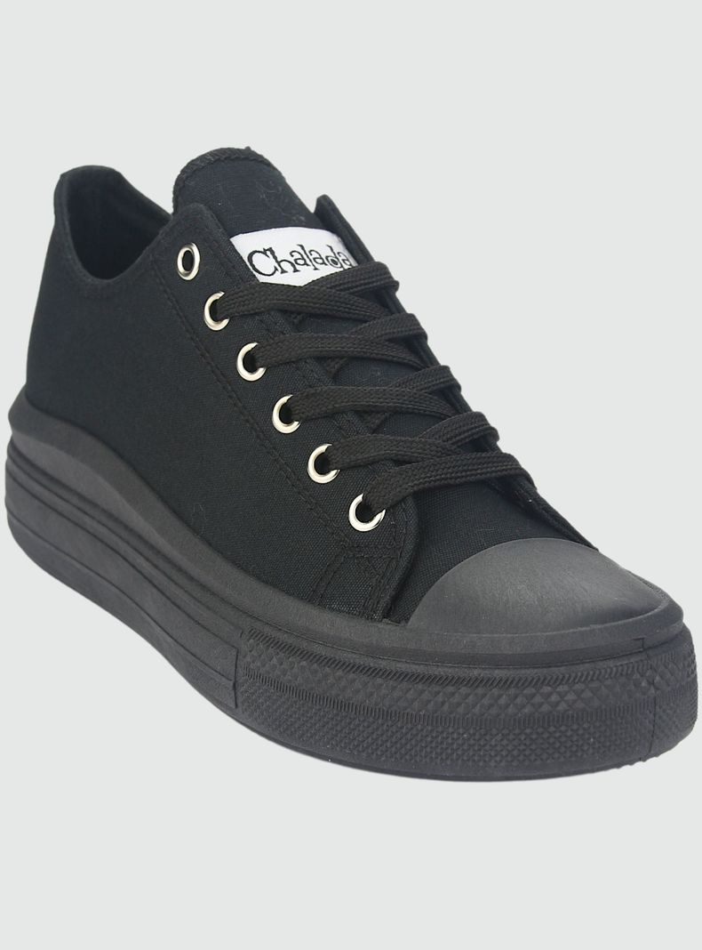 Zapatilla Chalada Mujer Clu-10 Negro Plataforma-2