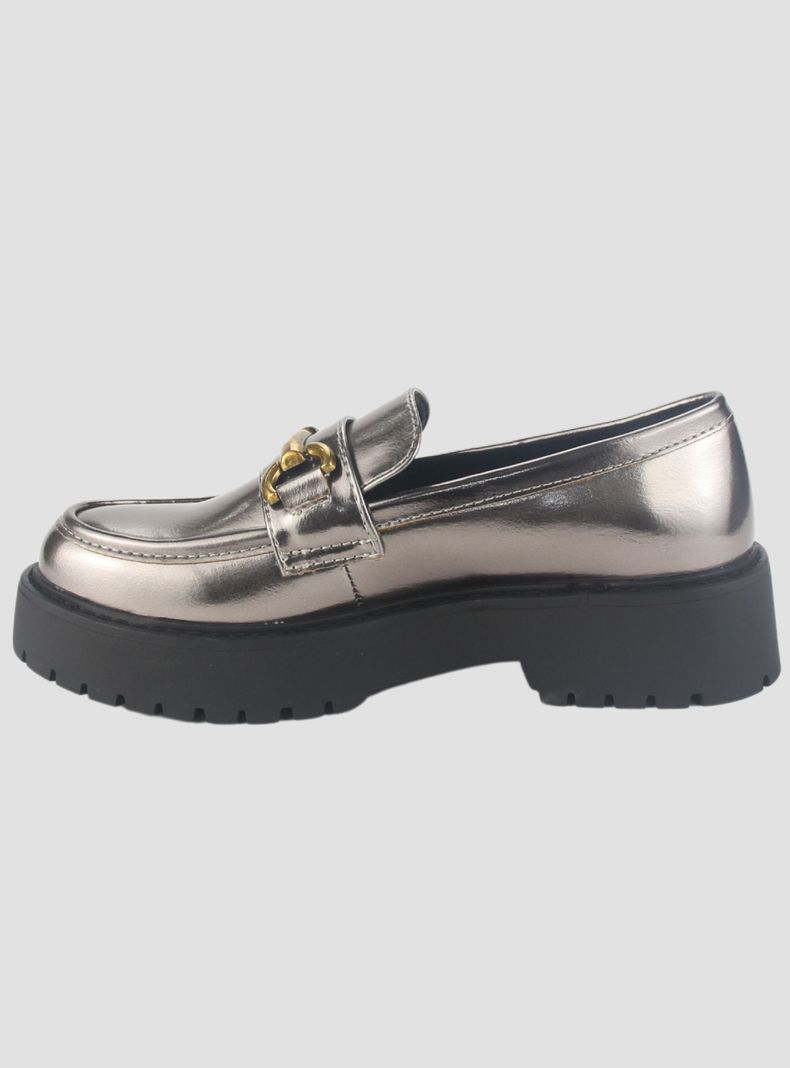 Mocasin Chalada Mujer Lenin-4 Plateado Casual-1
