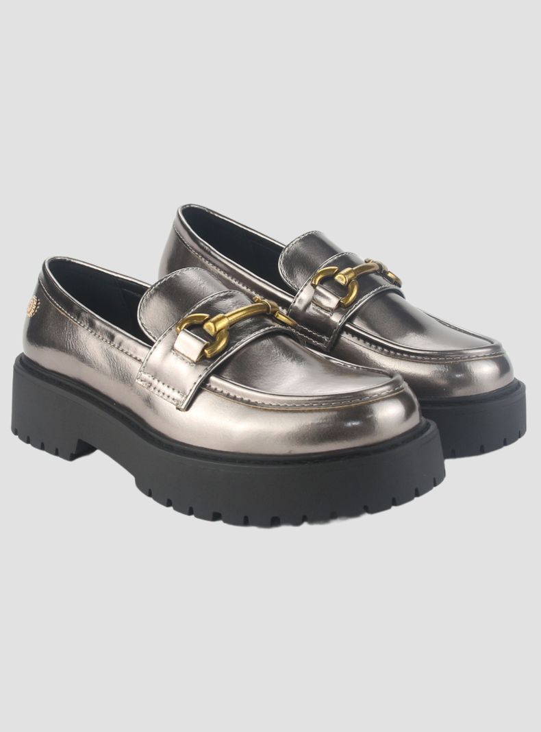 Mocasin Chalada Mujer Lenin-4 Plateado Casual-4