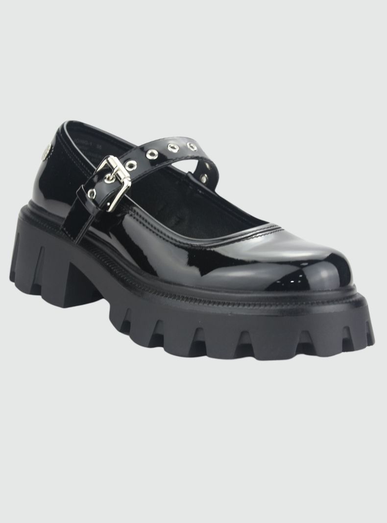 Zapato Chalada Mujer Joing-1 Negro Plataforma-2