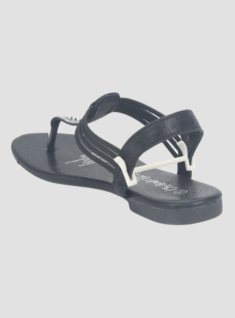Sandalia Chalada Mujer Alki-5 Negro Plana-3