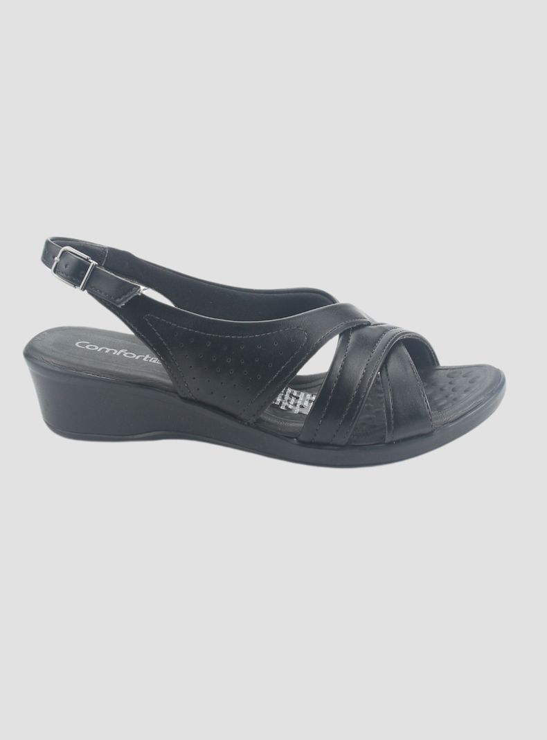 Sandalia Comfortflex Mujer 2472405 Negro Casual-0