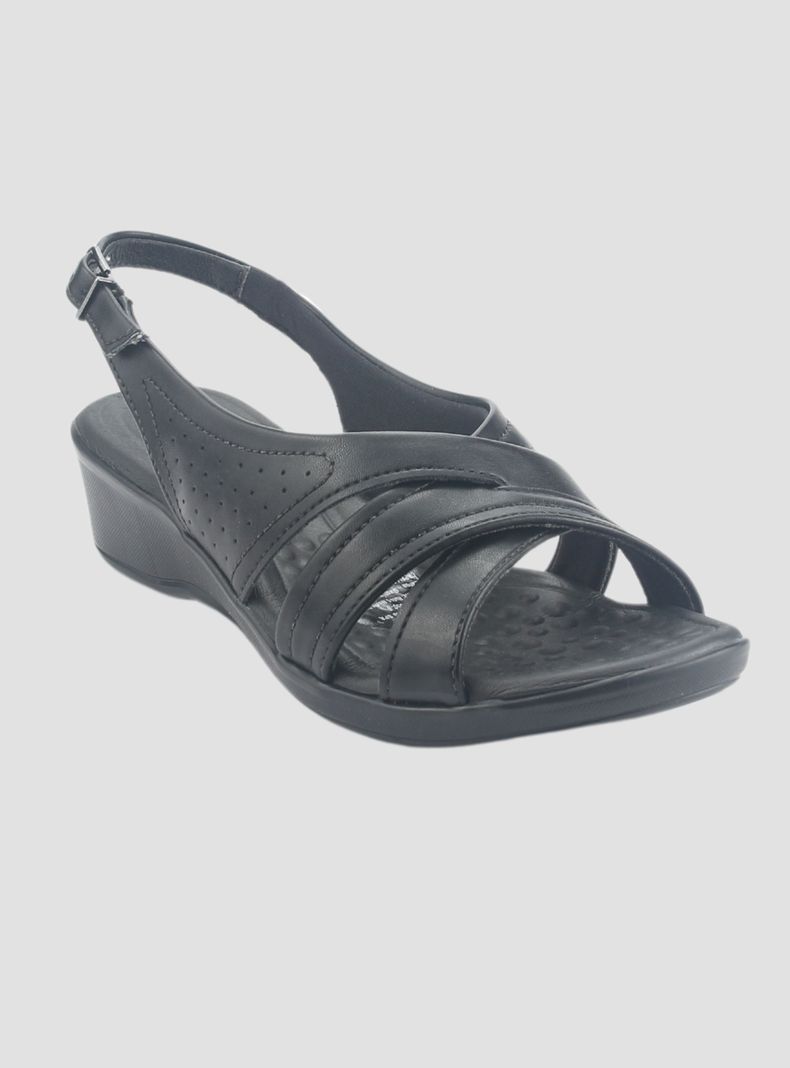 Sandalia Comfortflex Mujer 2472405 Negro Casual-1